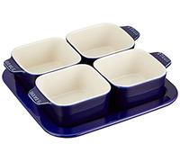STAUB Juego de aperitivos 40511-121 - Juego de aperitivos, azul, cerámica, juego de platos pequeños, 7.4 x 7.4 pulgadas (18.7 x 18.7 cm)