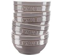 Staub juego de cuencos de cerámica, 4 piezas, color gris envejecido,