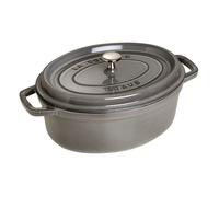 Staub La Cocotte 31 cm Oval Cazuela de Hierro Fundido 5.5 L, Color Gris Graphit, Aptas para Horno, Inducción, Lavavajillas