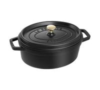 Staub Cacerola La Cocotte de hierro fundido ovalada 27 cm 3,2 L Negro
