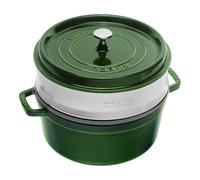 Staub La Cocotte Cocotte con vaporera 26 cm, redondo, Albahaca, Hierro fundido