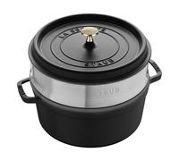 Staub La Cocotte Cocotte con vaporera 26 cm, redondo, Negro, Hierro fundido