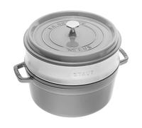 Staub La Cocotte con vaporera 26 cm, redondo, Gris grafito, Hierro fundido