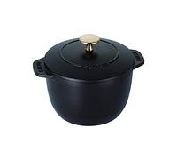 staub La Cocotte de Gohan 40509-655 La Cocotte de Gohan Black M 6.3 pulgadas (16 cm) Olla arrocera, 2 piezas, olla de hierro fundido, compatible con inducción, olla arrocera