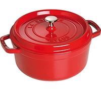Staub - Olla Cocotte redonda, hierro fundido, rojo cereza, 28 cm