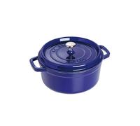 STAUB Olla de hierro fundido Staub redonda. tres capas de esmalte 3.8 l azul oscuro