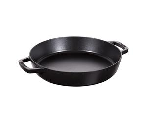 Staub Pans Paellera 34 cm, Hierro fundido, Negro