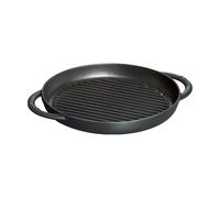 Staub Pure Round Grill Doble asa Redondo, Hierro Fundido, Negro Mate, 26 cm
