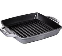 STAUB Polvo 40511 - 729 - 0 - Sartén de grill, rectangular con dos asas, 23 cm, hierro fundido, Gris