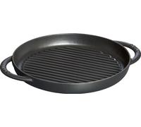 Staub Pure Round Grill Doble asa Redondo, Hierro Fundido, Negro Mate, 26 cm