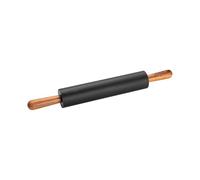 STAUB Rodillo para amasar, longitud 45 cm, ancho del rollo: 26 cm, silicona negra sin BPA y madera de acacia, mango ergonómico, color negro y marrón