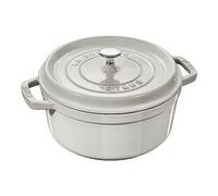 Staub round cast iron pot - 6.7 ltr, white truffle