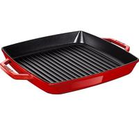 STAUB Sartén de hierro fundido con dos asas, Apta para inducción, Rectangular 28 cm, rojo