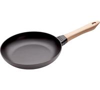STAUB Sartén de hierro fundido con mango de madera, Apta para la inducción, 24 cm, Negro