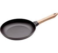 STAUB Sartén de hierro fundido con mango de madera, Apta para la inducción, 26 cm, Negro