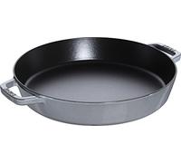 STAUB Sartén para paella de hierro fundido, 34 cm, 4,2 L, inducción | Apta para todo tipo de cocinas y horno, esmaltada en negro, fabricada en Francia, gris grafito