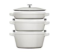 STAUB Set de ollas y sartenes Staub apilables 5 piezas White truffle