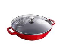 Staub 1312906 - Wokpfanne 30 0 cm 4 4 l Kirschrot mit glasdeckel induktionsgeeignet 40511-345-0 (h.nr.)