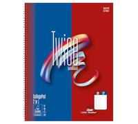 Staufen Advanced College Block Twice - DIN A4, regla tamaño 27 + regla tamaño 28, 80 hojas, 4 agujeros, papel de calidad extra blanco 70 g/m², 5 piezas