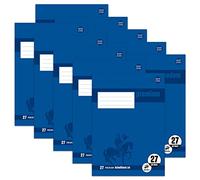 Staufen Bloc escolar, DIN A4, línea 27 (9 mm con márgenes), 50 hojas, 4 agujeros, papel de 90 g/m², 10 unidades