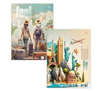 Staufen college pad Feel it - 5 blocs de 80 hojas cada uno, pautado 27 (pautado 9 mm con líneas de margen), DIN A4, 4 agujeros, papel reciclado de 70 g/m²