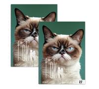 Staufen F*ck it Gato - 2 blocs de 80 hojas cada uno, rayado 27 (9 mm con líneas marginales), DIN A4, encuadernación cuádruple, papel de 70 g/m²