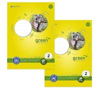 Staufen Green - Bloc de hojas de trabajo DIN A4, línea 2 (4/4/4 mm a rayas, líneas de colores, 2 blocs de 50 hojas, 4 orificios, 80 g/m², papel reciclado de 80 g/m²)