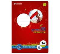 Staufen Green Heft - Cuaderno DIN A4, línea 40 (5 mm kar. con borde), 16 hojas, papel reciclado de 90 g/m², esquinas redondas que evitan orejas de burro, 4 diseños diferentes (no es posible elegir),