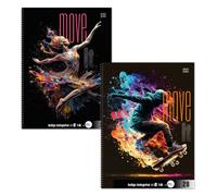 Staufen Move it college pad - 5 blocs de 80 hojas cada uno, pautado 28 (5 mm cuadriculado con líneas de margen), DIN A4, 4 agujeros, papel reciclado de 70 g/m²