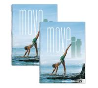 Staufen Move it Yoga - 2 blocs de 80 hojas cada uno, rayado 27 (9 mm con líneas laterales), DIN A4, encuadernación en espiral, papel de 70 g/m²