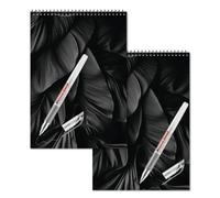Staufen Papique x Edding Black - 2 blocs de dibujo Black DIN A5 con 2 rotuladores gel Edding plateados - cada uno con 80 hojas de papel negro de 80 g/m²