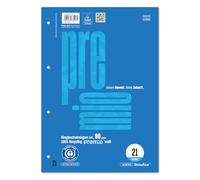 Staufen premio Carpetas de anillas - 5 blocs de 50 hojas cada uno, DIN A4, tamaño de regla 21 (9 mm rayado), 4 agujeros, papel reciclado de 90 g/m²