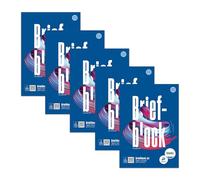 Staufen Style Bloc de notas - 5 blocs de 50 hojas de papel de escribir cada uno, DIN A4, 70 g/m², en blanco, 2 agujeros, encolado