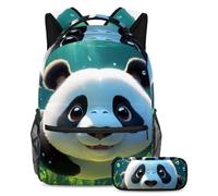Stay Ahead of The Class, mochila con estuche para lápices, juego de 2 mochilas escolares imprescindibles para niños, niñas y adolescentes, adorable panda nada bajo el agua, Multicolor#05,