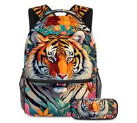 Stay Ahead of The Class, mochila con estuche para lápices, juego de 2 mochilas escolares imprescindibles para niños, niñas y adolescentes, diseño de abeja de color, Multicolor#04, B：29.4x20x40cm\