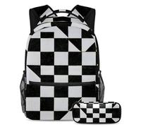 Stay Ahead of The Trends, juego de 2 mochilas escolares con mochila de gran capacidad y estuche para lápices, patrón de oso vintage, Multicolor#05, B：29.4x20x40cm P：19x7.5x3.8cm, Mochilas daypack