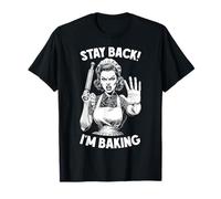 Stay Back I'm Baking, divertida panadera retro vintage, cocinera Camiseta