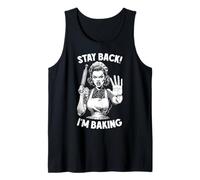 Stay Back I'm Baking, divertida panadera retro vintage, cocinera Camiseta sin Mangas