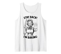 Stay Back I'm Baking, divertida panadera retro vintage, cocinera Camiseta sin Mangas