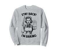 Stay Back I'm Baking, divertida panadera retro vintage, cocinera Sudadera