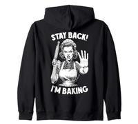 Stay Back I'm Baking, divertida panadera retro vintage, cocinera Sudadera con Capucha