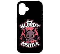 Stay Bloody Kawaii Bat for Halloween Party-goers Carcasa para iPhone 16