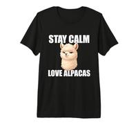 Stay Calm Love Alpacas - Divertido Animal de Granja de Llamas Camiseta Premium