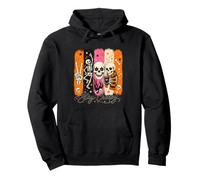 Stay Creepy Funny Skeleton Halloween Retro Spooky Sudadera con Capucha