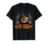 Stay Creepy Halloween Graphic with Jack O Lantern Pumpkin Camiseta