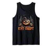 Stay Creepy Halloween Graphic with Jack O Lantern Pumpkin Camiseta sin Mangas