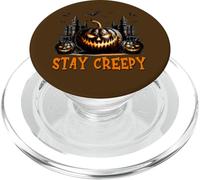 Stay Creepy Halloween Graphic with Jack O Lantern Pumpkin PopSockets PopGrip para MagSafe