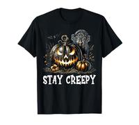 Stay Creepy Halloween Jack O Lantern Pumpkin For Goth Mom Camiseta