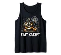 Stay Creepy Halloween Jack O Lantern Pumpkin For Goth Mom Camiseta sin Mangas