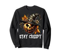 Stay Creepy Halloween Pumpkin Witch Hat For Spooky Season Sudadera